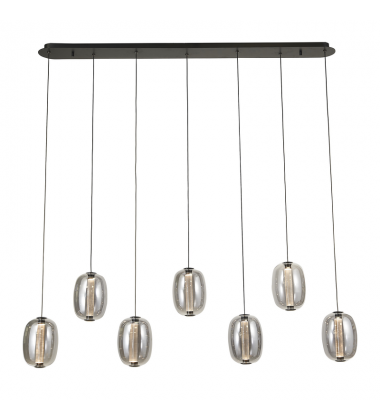 Vega Integrated LED Island Light, Black with Dark Smoke Glassware-(AC6957SM)-Artcraft