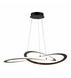  Wave Collection Integrated LED Chandelier, Black-(AC7079BK)-Artcraft