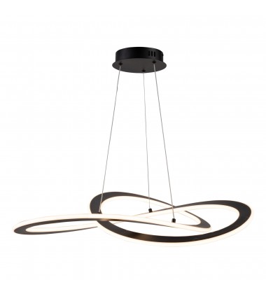  Wave Collection Integrated LED Chandelier, Black-(AC7079BK)-Artcraft