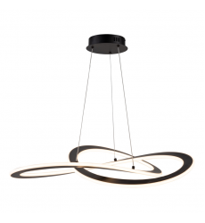  Wave Collection Integrated LED Chandelier, Black-(AC7079BK)-Artcraft