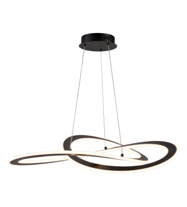 Wave Collection Integrated LED Chandelier, Black-(AC7079BK)-Artcraft