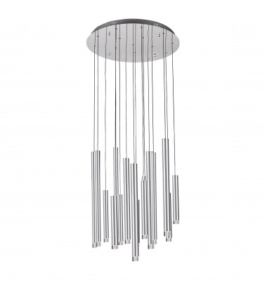 Galiano 15 Light Chandelier (Satin Aluminum)-(AC7086SA)-Artcraft Galiano 15 Light Chandelier (Satin Aluminum)-(AC7086SA)-Artcraft