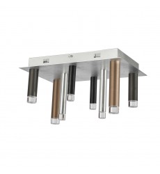  Galiano 8 Light Flush Mount (Black, Copper, Satin Aluminum)-(AC7087MU)-Artcraft