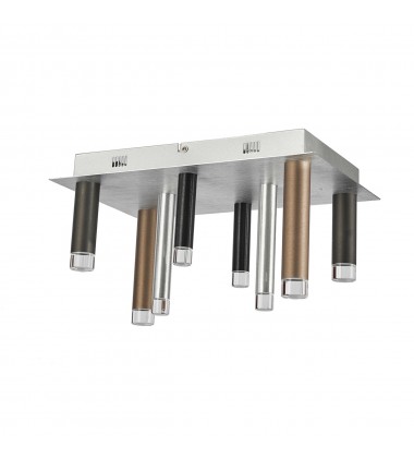 Galiano 8 Light Flush Mount (Black, Copper, Satin Aluminum)-(AC7087MU)-Artcraft Galiano 8 Light Flush Mount (Black, Copper, Satin Aluminum)-(AC7087MU)-Artcraft