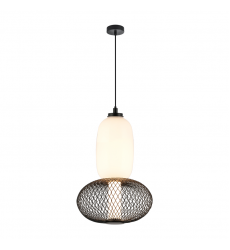 Ace Integrated LED Pendant, Black with White Opal Glassware-(AC7461BK)-Artcraft Ace Integrated LED Pendant, Black with White Opal Glassware-(AC7461BK)-Artcraft