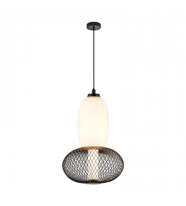 Ace Integrated LED Pendant, Black with White Opal Glassware-(AC7461BK)-Artcraft