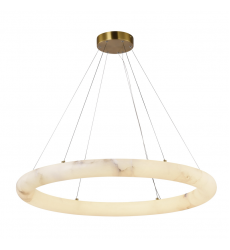 Camila Integrated LED Chandelier, Brushed Brass with White Opal Glassware-(AC7470BR)-Artcraft