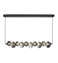 Ariel Integrated LED Island Light, Chrome with Ribbed Smoke Ombre Glassware-(AC7802CH)-Artcraft