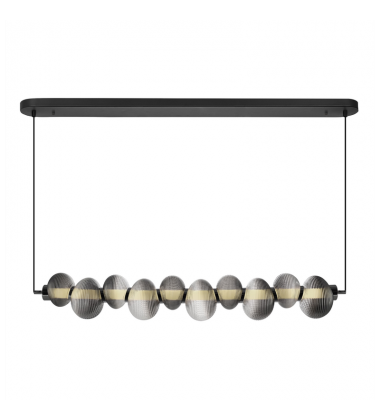 Ariel Integrated LED Island Light, Chrome with Ribbed Smoke Ombre Glassware-(AC7802CH)-Artcraft Ariel Integrated LED Island Light, Chrome with Ribbed Smoke Ombre Glassware-(AC7802CH)-Artcraft