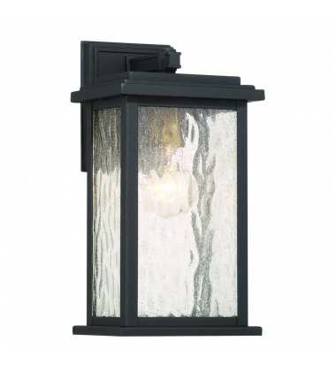 Estate 1 Light Outdoor Wall Sconce, Black, Brass with Rain Glassware-(AC9270BK)-Artcraft Estate 1 Light Outdoor Wall Sconce, Black, Brass with Rain Glassware-(AC9270BK)-Artcraft