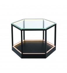  Tavola 9W LED Hexagon Table Black-(AD32014)-Artcraft