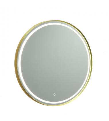 Reflections Collection Round Bathroom Mirror Brushed Brass-(AM351)-Artcraft Reflections Collection Round Bathroom Mirror Brushed Brass-(AM351)-Artcraft