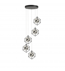 Tulip Collection Integrated LED 5-Light Pendant, Matte Black MU1013 - Artcraft  Tulip Collection Integrated LED 5-Light Pendant, Matte Black MU1013 - Artcraft