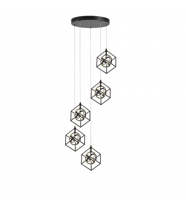 Tulip Collection Integrated LED 5-Light Pendant, Matte Black MU1013 - Artcraft  Tulip Collection Integrated LED 5-Light Pendant, Matte Black MU1013 - Artcraft