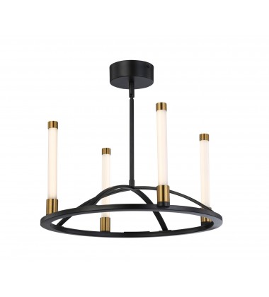  Infiniti Collection 4-Light Integrated LED Chandelier, Matte Black & Brass-(SC13084BB)-Artcraft