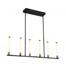  Infiniti Collection 6-Light Integrated LED Island Light, Matte Black & Brass-(SC13086BB)-Artcraft