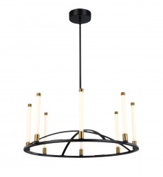  Infiniti Collection 8-Light Integrated LED Chandelier, Matte Black & Brass-(SC13088BB)-Artcraft