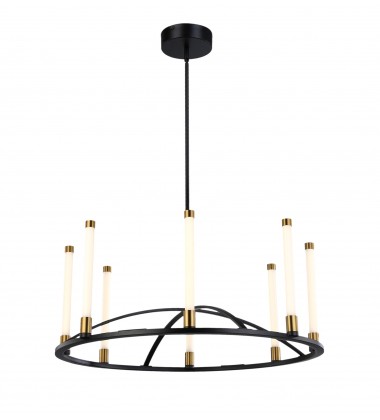  Infiniti Collection 8-Light Integrated LED Chandelier, Matte Black & Brass-(SC13088BB)-Artcraft