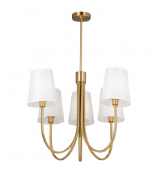  Rhythm 5 Light Chandelier Brushed Gold-(SC13335BG)-Artcraft