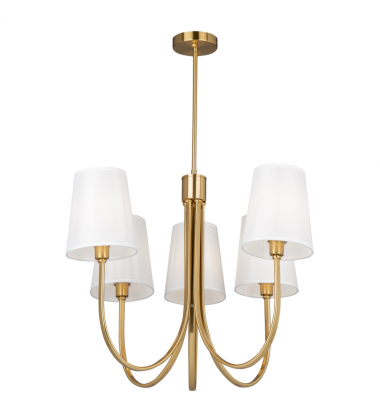  Rhythm 5 Light Chandelier Brushed Gold-(SC13335BG)-Artcraft