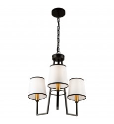  Coco 3 Light Chandelier Black and Gold-(SC13343BK)-Artcraft
