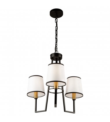  Coco 3 Light Chandelier Black and Gold-(SC13343BK)-Artcraft