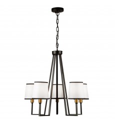  Coco 5 Light Chandelier Black and Gold-(SC13345BK)-Artcraft