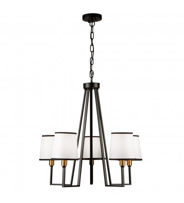  Coco 5 Light Chandelier Black and Gold-(SC13345BK)-Artcraft