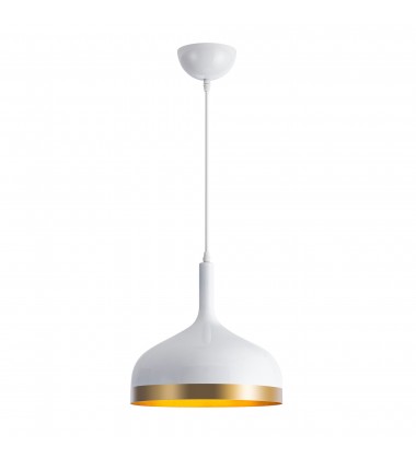  Dash Collection 1-Light Pendant, White & Gold-(SC13350WH)-Artcraft