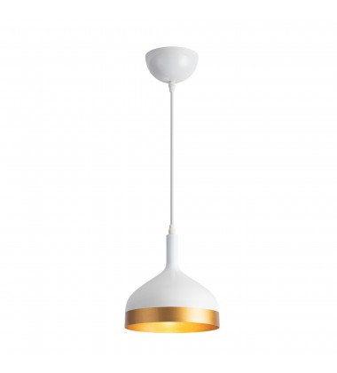  Dash Collection 1-Light Pendant, White & Gold-(SC13351WH)-Artcraft