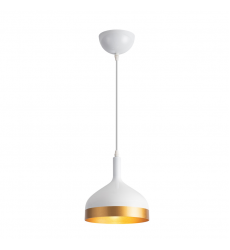  Dash Collection 1-Light Pendant, White & Gold-(SC13351WH)-Artcraft