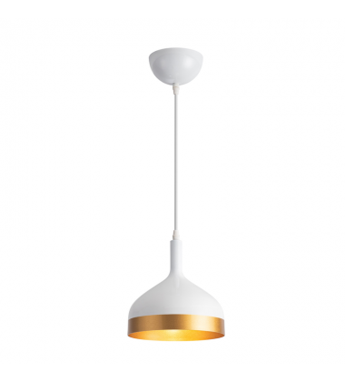  Dash Collection 1-Light Pendant, White & Gold-(SC13351WH)-Artcraft
