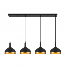  Dash Collection 4-Light Island Light, Black & Gold-(SC13354BK)-Artcraft