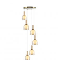JUNA COLLECTION 6LT PENDANT-(SC13386BR)-Artcraft