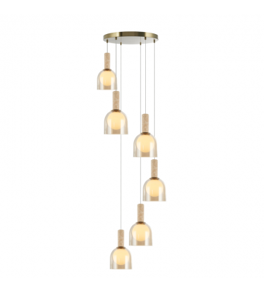JUNA COLLECTION 6LT PENDANT-(SC13386BR)-Artcraft JUNA COLLECTION 6LT PENDANT-(SC13386BR)-Artcraft