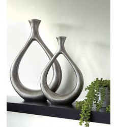 Ashley - Dimaia A2000348 Vase (Set of 2) (2/CS) - Antique Silver Finish (A2000348)