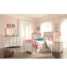 Ashley - Willowton B267 Twin/Full/Queen/King/Cal King Bed - Whitewash (Panel/Sleigh/Under Bed Storage)