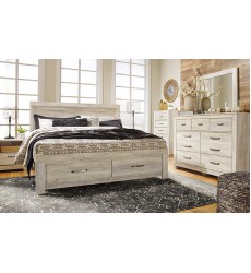 Ashley - Bellaby B331 King/Queen Panel bed compatible with storage - Whitewash