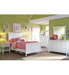Ashley - Kaslyn B502 Twin/Full/Queen Bed - White (Option: Twin Bunk Bed)
