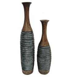 Ashley - BLAYZE A2000388 Vase Set (2/CN) - Antique Gray/Brown (A2000388)