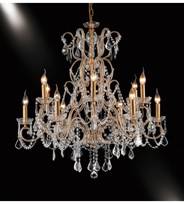 Gold Finish Chandelier (A25-12) - Bethel International Gold Finish Chandelier (A25-12) - Bethel International