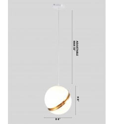  Metal and white acrylic frame Single Pendant Lighting (BE06) - Bethel International