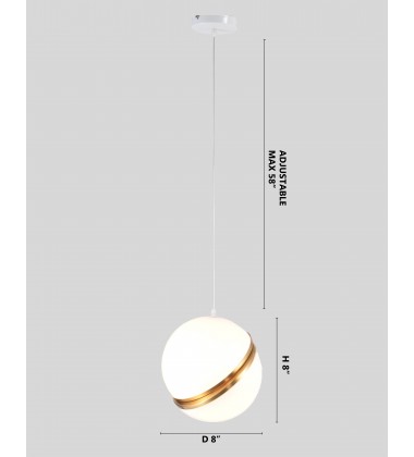  Metal and white acrylic frame Single Pendant Lighting (BE06) - Bethel International
