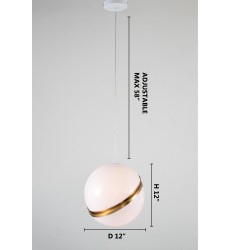  Metal and white acrylic frame Single Pendant Lighting (BE07) - Bethel International