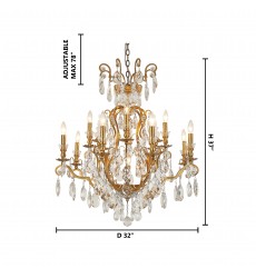  Antique Brass Chandelier (BET80C32AB) - Bethel International