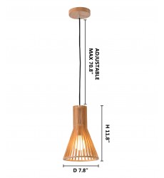  Wood Cage Frame Single Pendant Lighting (CL08) - Bethel International