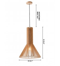  Wood Cage Frame Single Pendant Lighting (CL09) - Bethel International