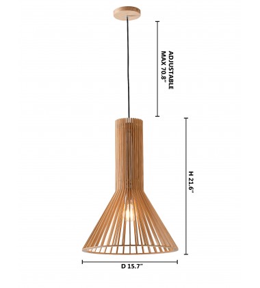  Wood Cage Frame Single Pendant Lighting (CL09) - Bethel International