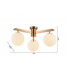  Milk white glass globe Flush Mount (DU100G) - Bethel International