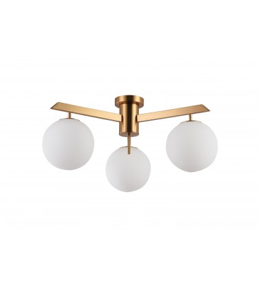  Milk white glass globe Flush Mount (DU100G) - Bethel International